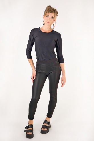 Slim Hafta Simili Cuir Noir