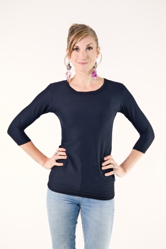 Haut Nelika Lycra gaufré Noir