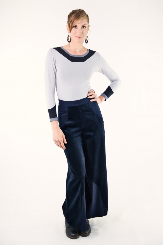 Pantalon Lomena Velour Bleu...