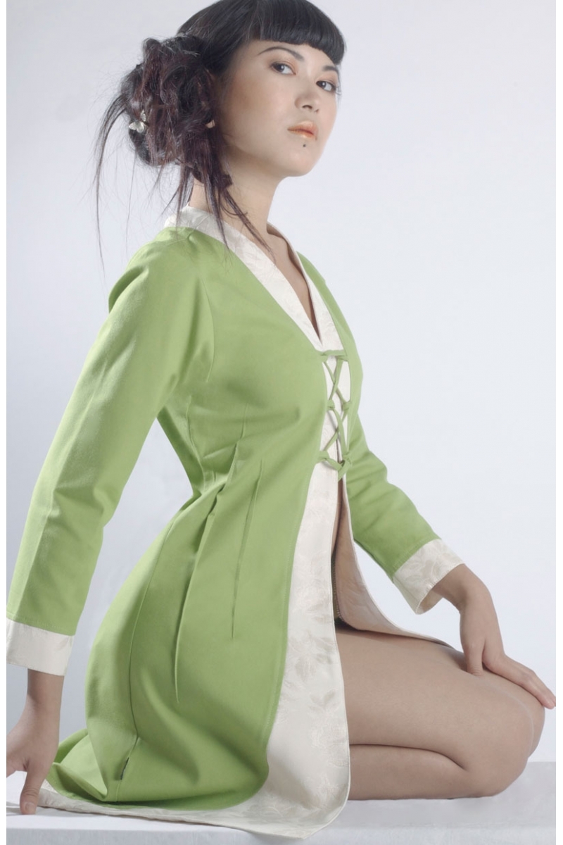 Haut coralia vert bouteille