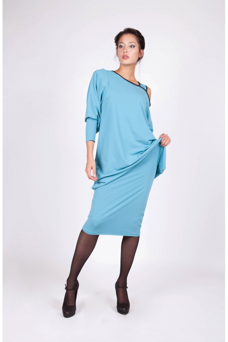 Robe Atayia bleu recto vetement createur a prix abordable