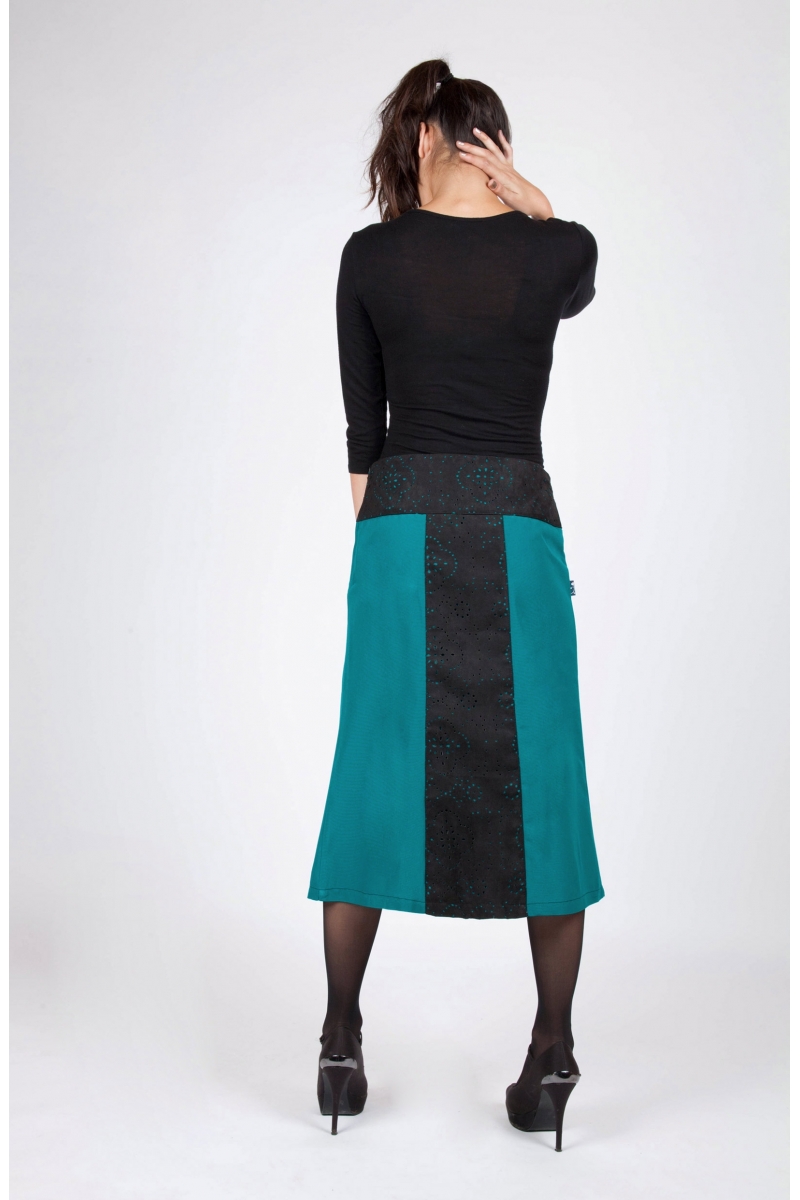 Jupe Heyta bleu recto vêtement originaux colorés coton styliste