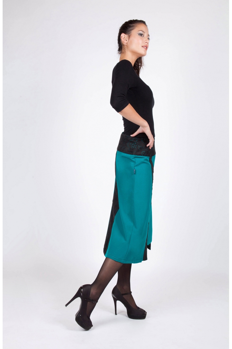 Jupe Heyta bleu recto vêtement originaux colorés coton styliste