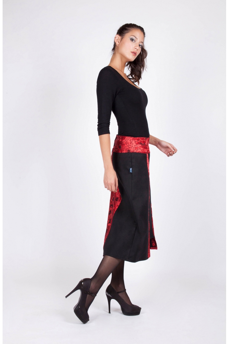 Jupe Heyta bleu recto vêtement originaux colorés coton styliste