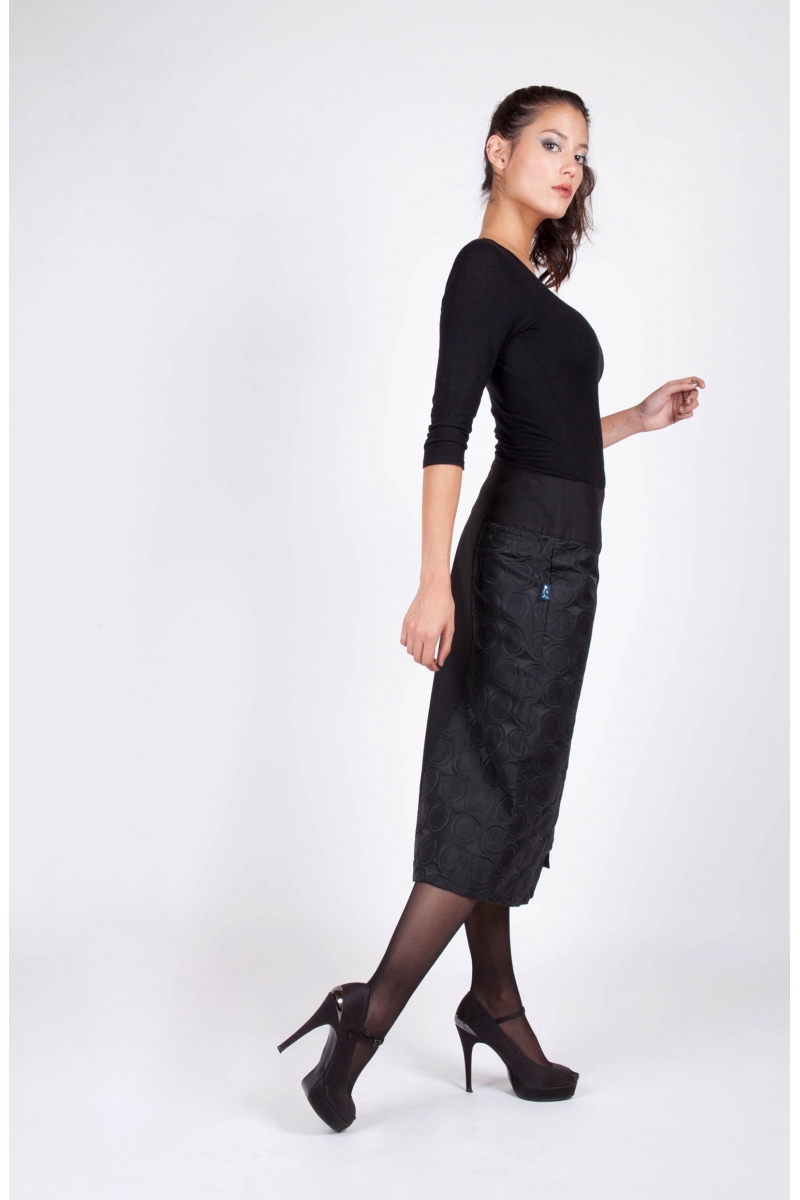 Jupe Heyta bleu recto vêtement originaux colorés coton styliste