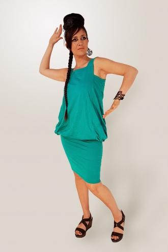 Robe witok orange chilia recto lycra matiere fluide createur abordable