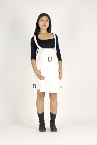 Jupsap en jean blanc