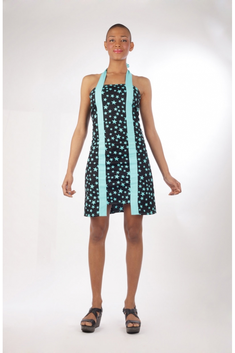 chilia robe toilya etoile bleu marque de vetement originale et artisanale