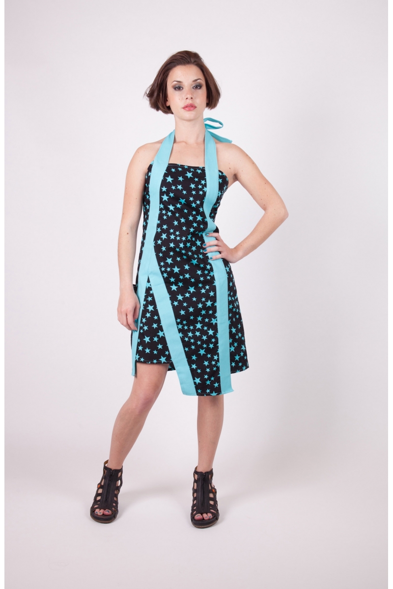 Robe Laytoi etoile bleu recto chilia coton dos nu agreable boutique en ligne artisanal 