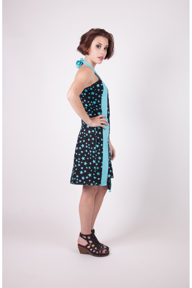 Robe Laytoi etoile bleu cote chilia coton dos nu agreable boutique en ligne artisanal 
