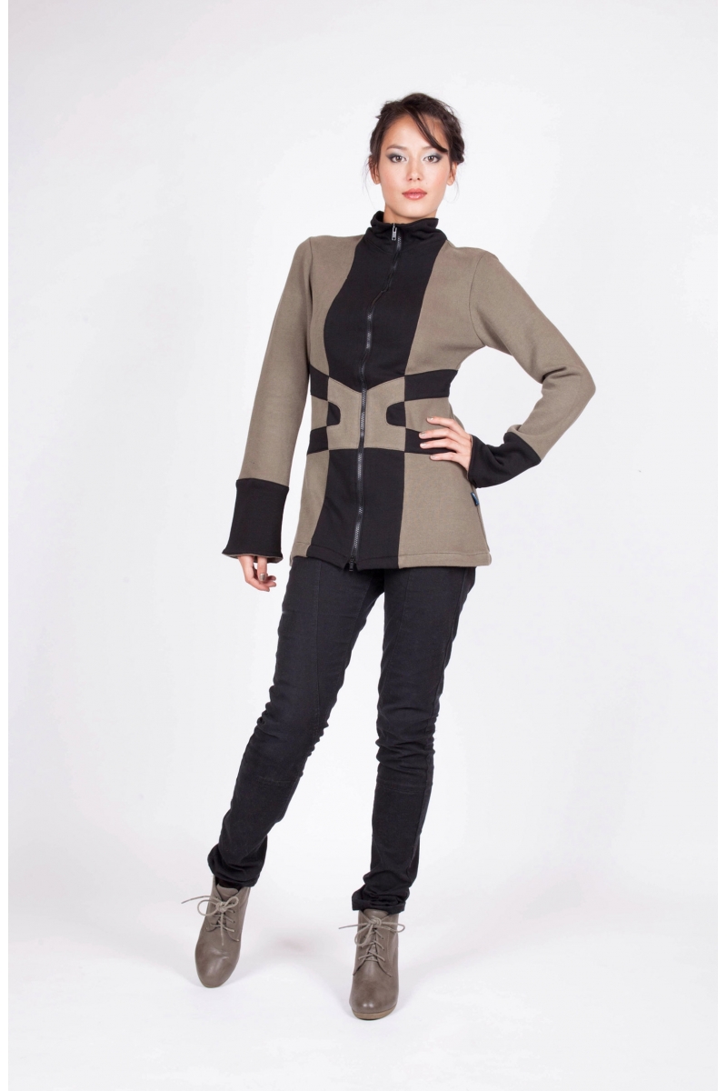 Veste Tiyak kaki recto creatrice de vetement artisanal