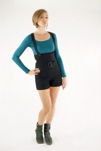 Short Sacholi en coton Noir